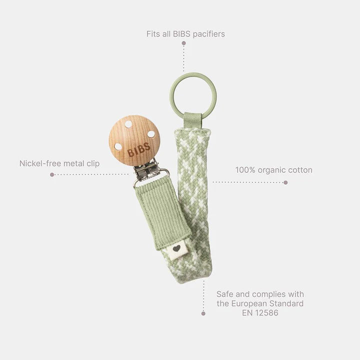 BIBS Pacifier Clip - Dark Oak/Vanilla