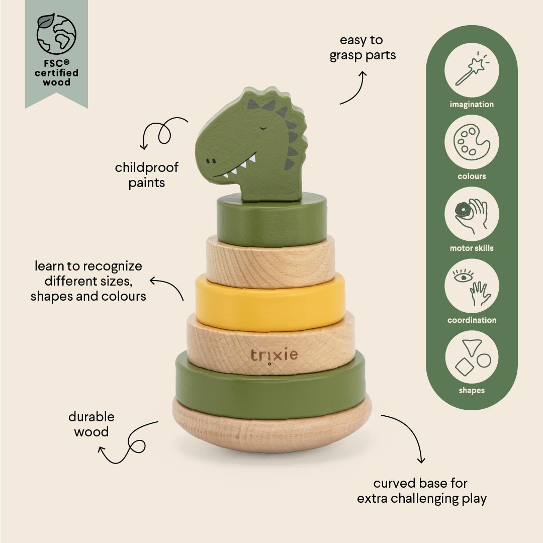 Trixie Wooden Stacking Toy Mr. Dino
