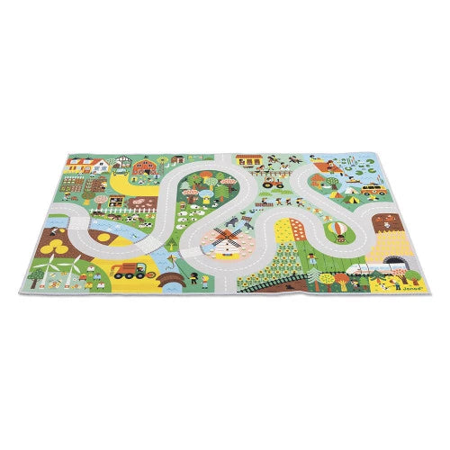 Janod Playmat with circuit Countryside - Cross Roads