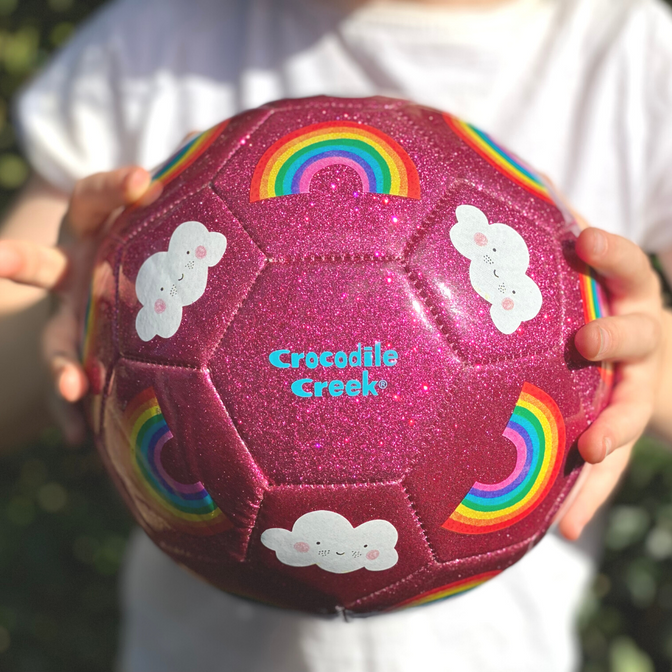 Glitter Soccer Ball - Rainbow (Size 3) by Crocodile Creek