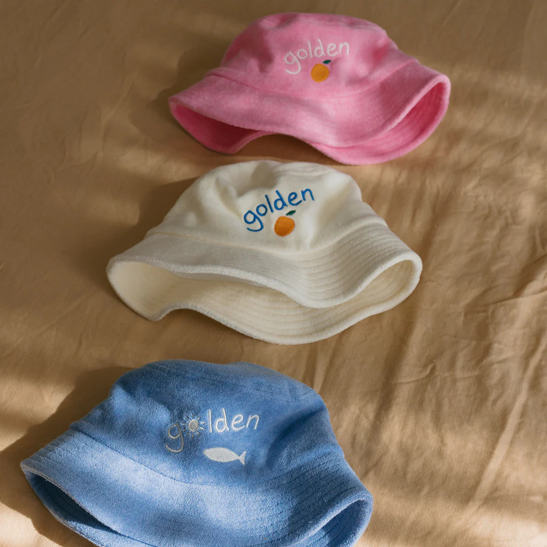 Retro Golden Orange Bucket Hat Strawberry