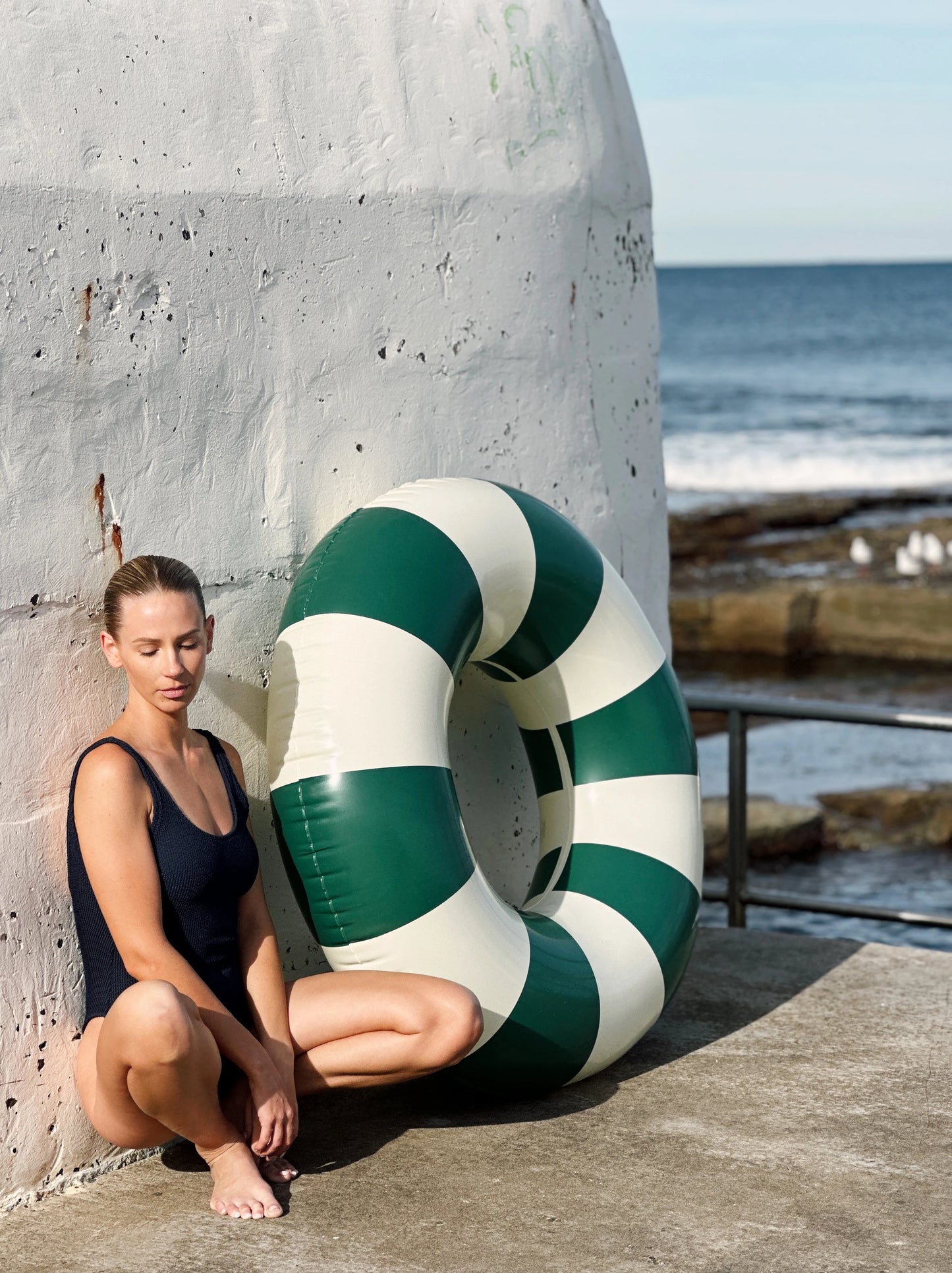 Petites Pommes Swim Ring Oxford Green