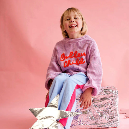 The Golden Child Knit Sweater - Lilac & Orange