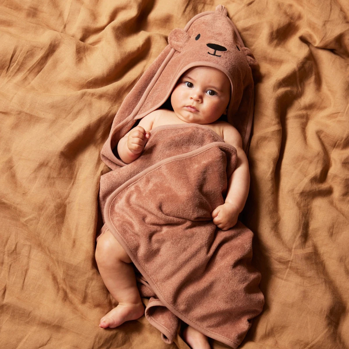 Nature Baby Bear Hooded Bath Towel Hazelnut