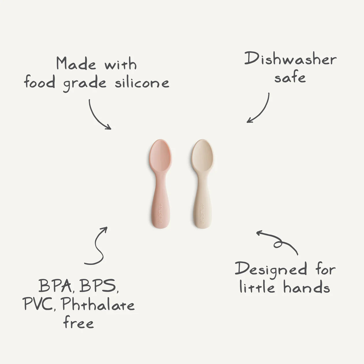 Mushie Silicone Toddler Starter Spoons
