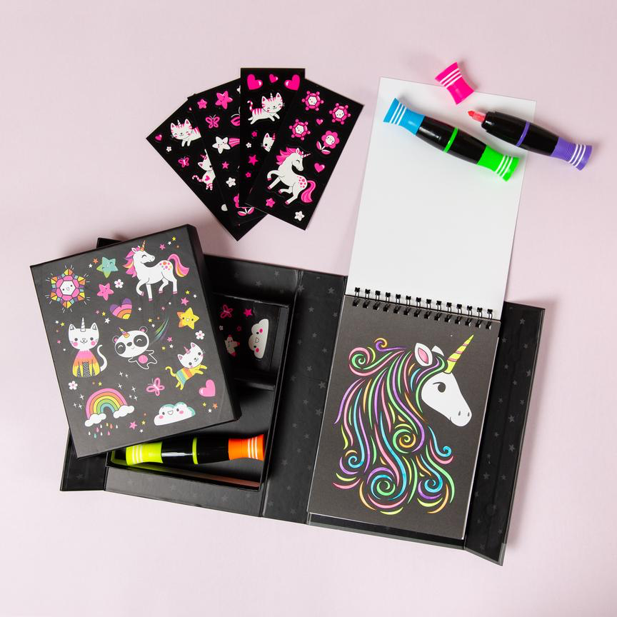 Neon Colouring Set - Unicorns and Friends by Tiger Tribe